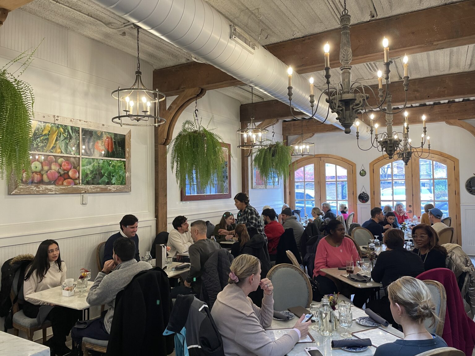 The farmhouse-style interior at Blue Door Farm Stand.