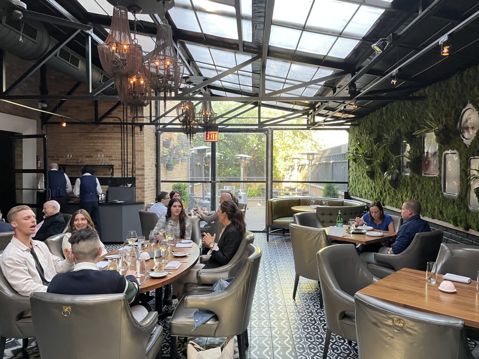 The elegant dining room at BOKA.