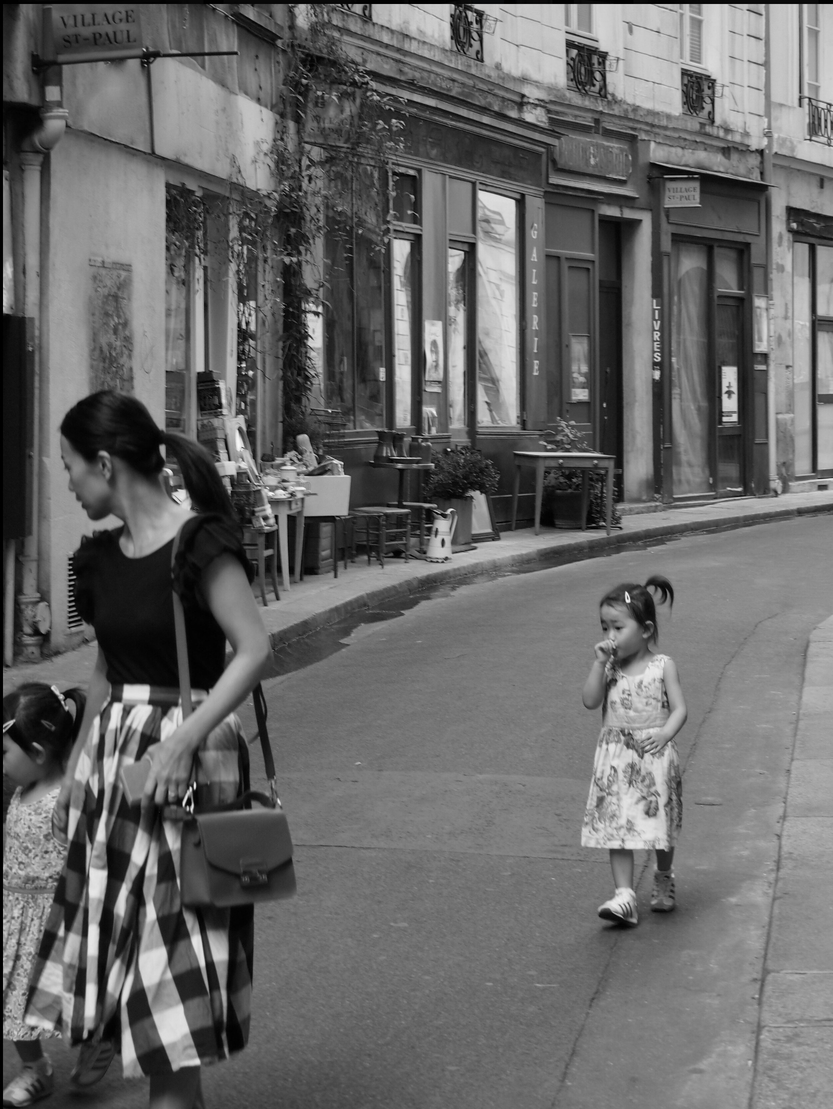 Following, Paris — a dog walker on the streets of Paris.