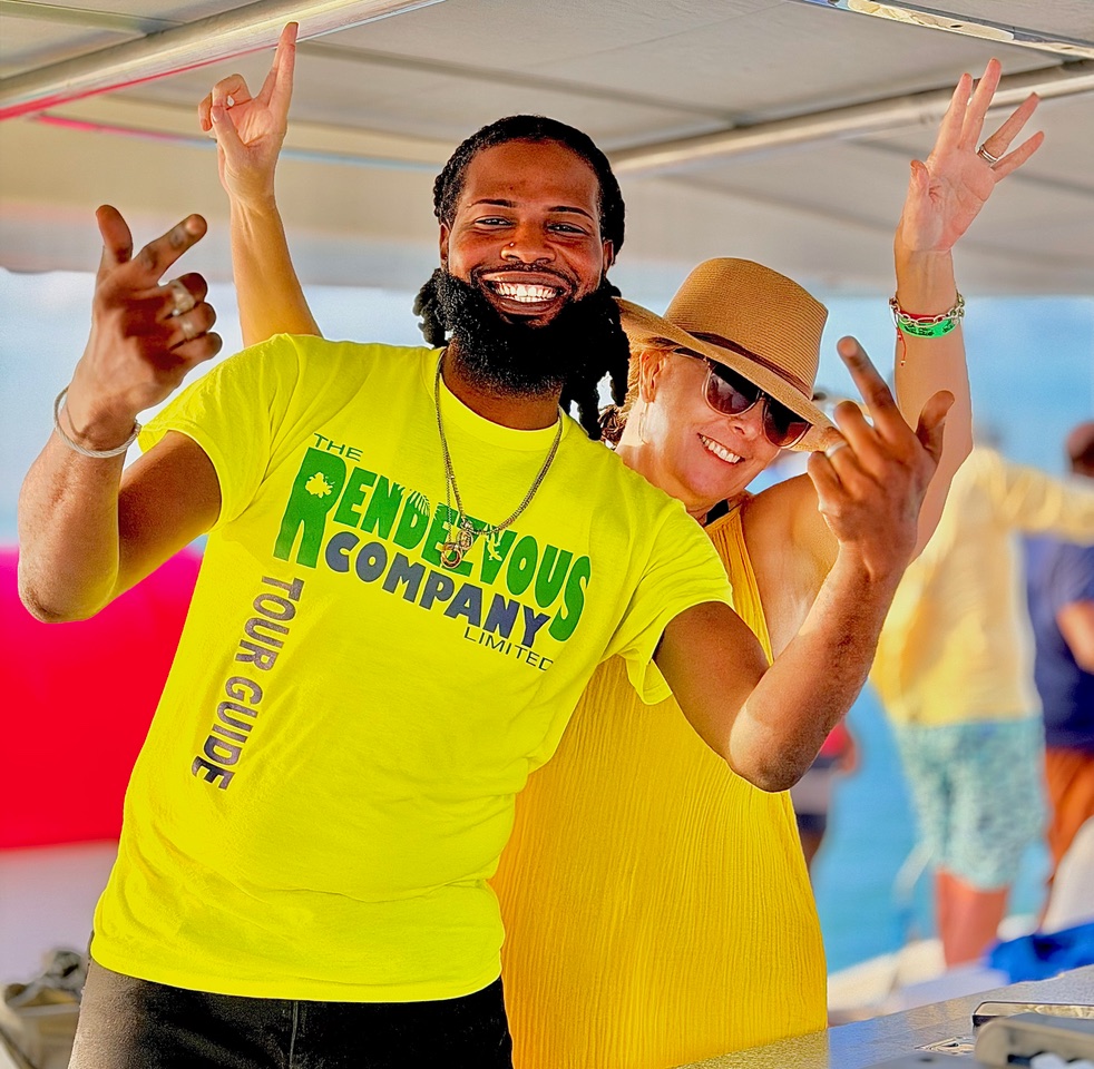 Two people celebrating on the Sea Cloud Spirit.