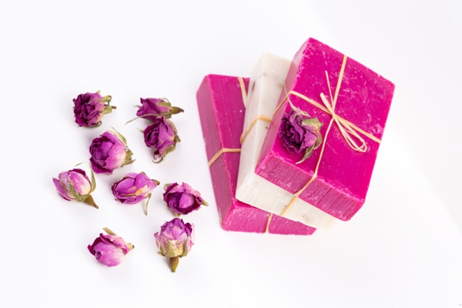 Handmade rose soaps