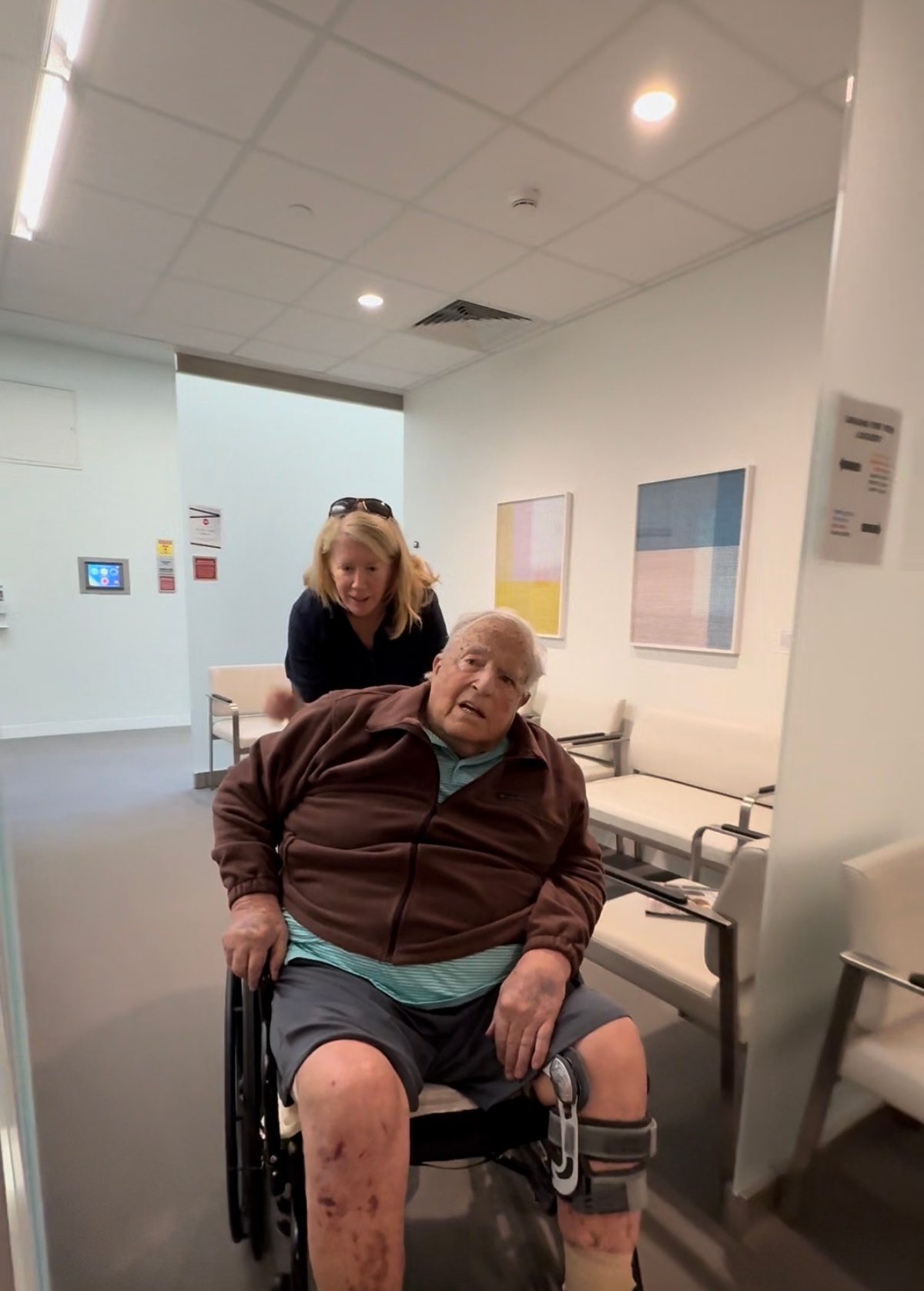 Accompanying her father to radiation treatments