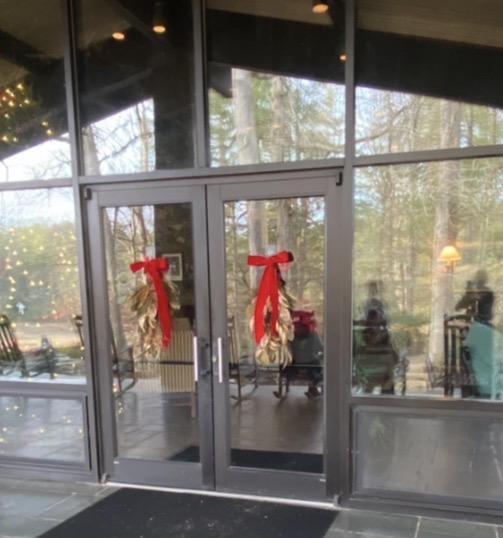 Porch entrance to lodge main living room