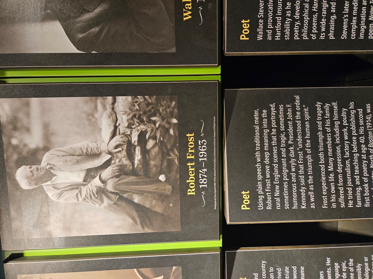 Robert Frost exhibit at the American Writers Museum