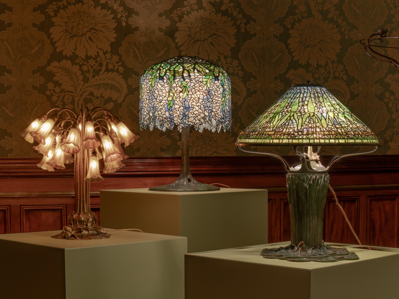 Tiffany lamps at the Driehaus Museum