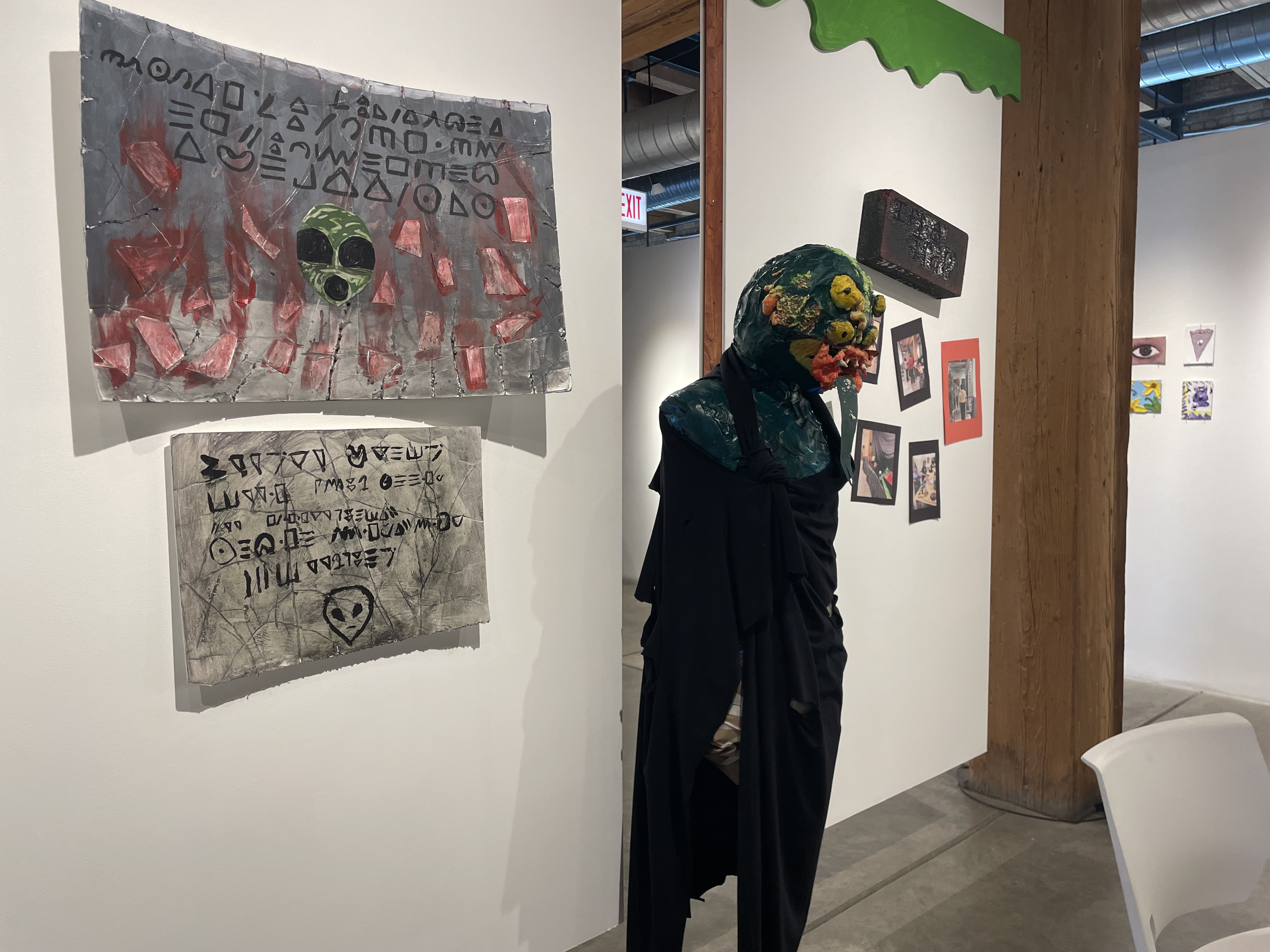 Student artwork from a Halloween exhibit at Marwen