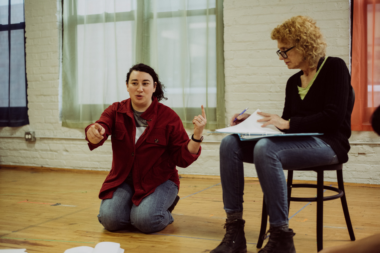 Director Anna H. Gelman with Lynne Baker in rehearsal