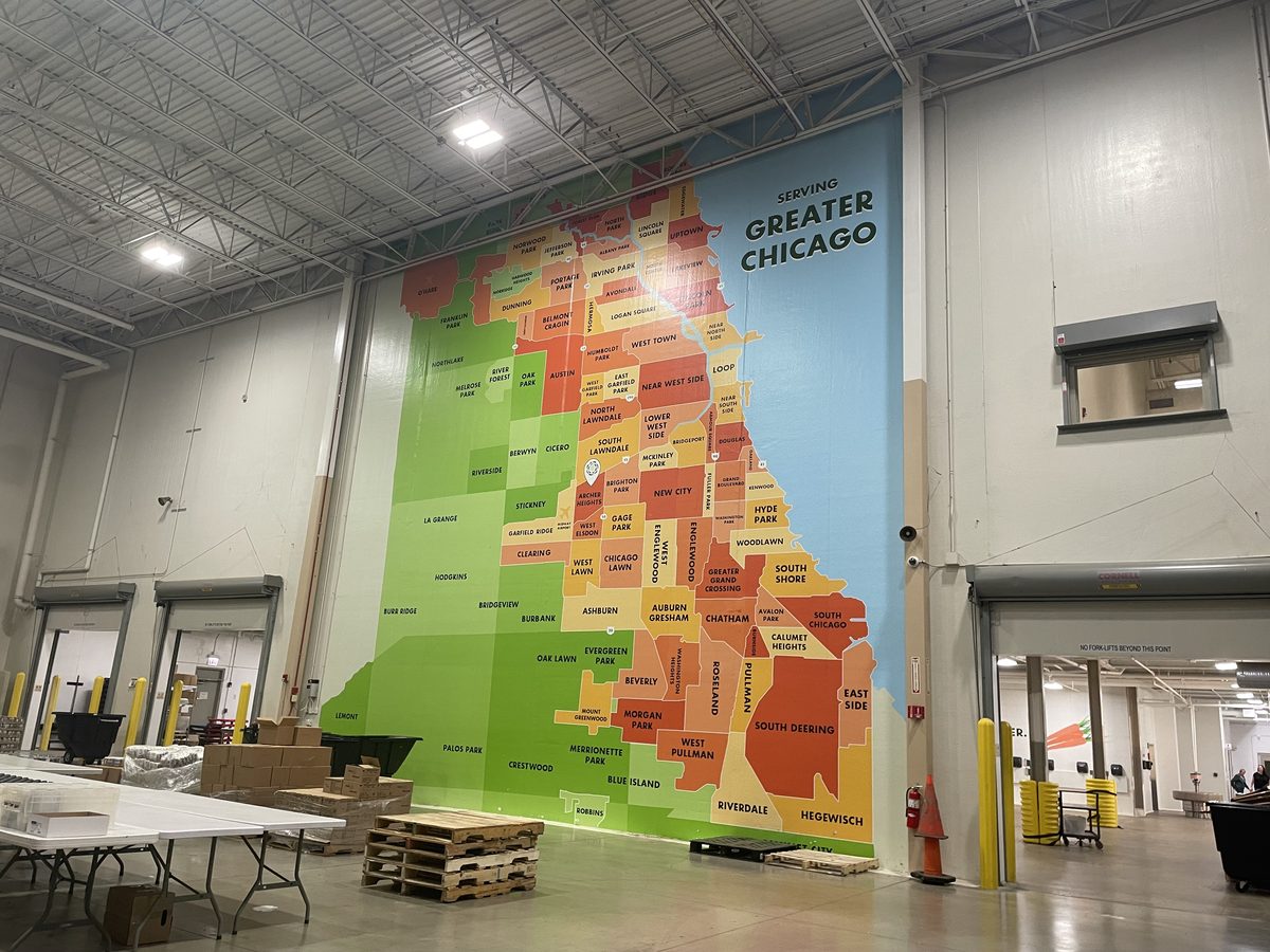 Map of Chicago on the wall at the GCFD