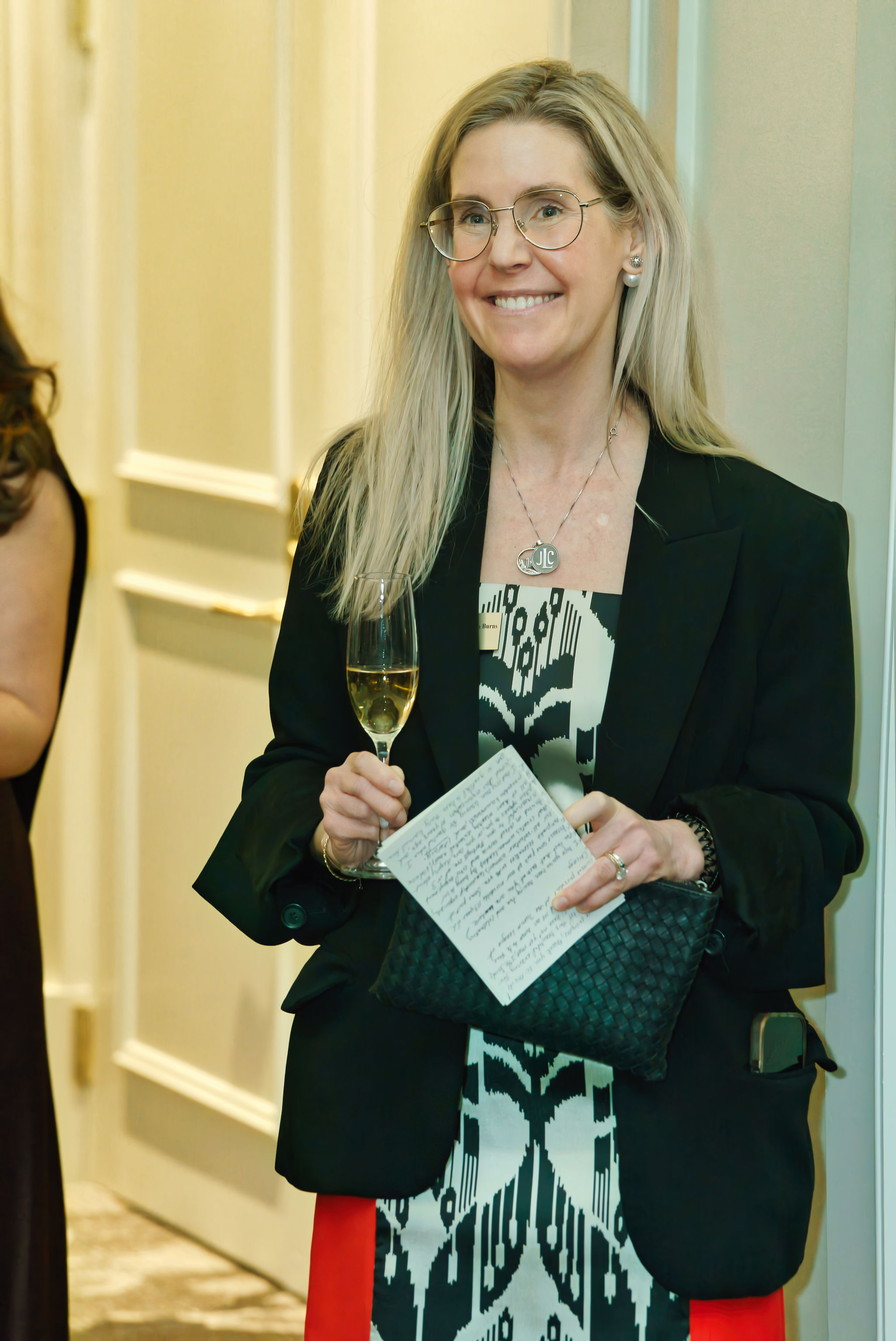 JLC President Sarah McCarron Burns toasts JLC sponsors at pre-gala reception