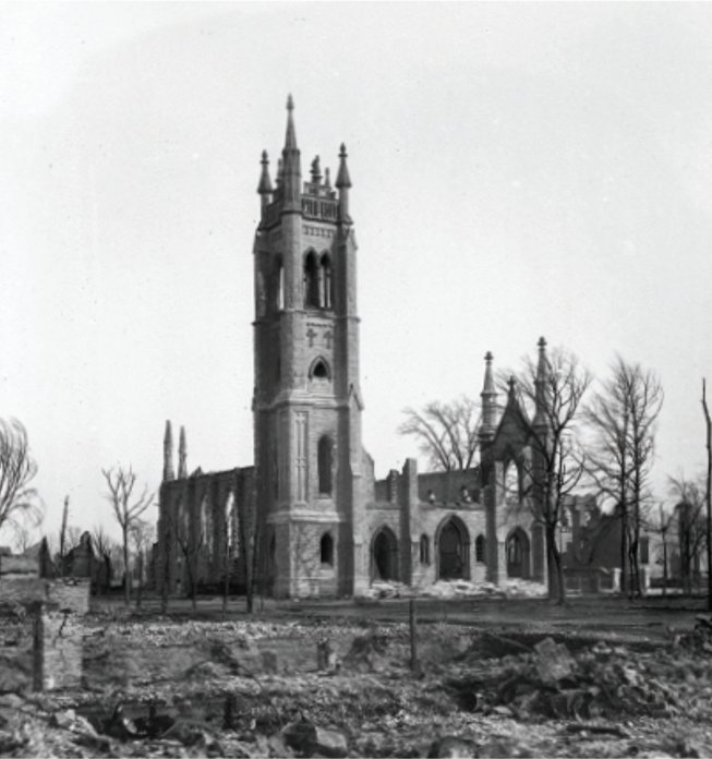 St. James Cathedral after the Great Chicago Fire of 1871