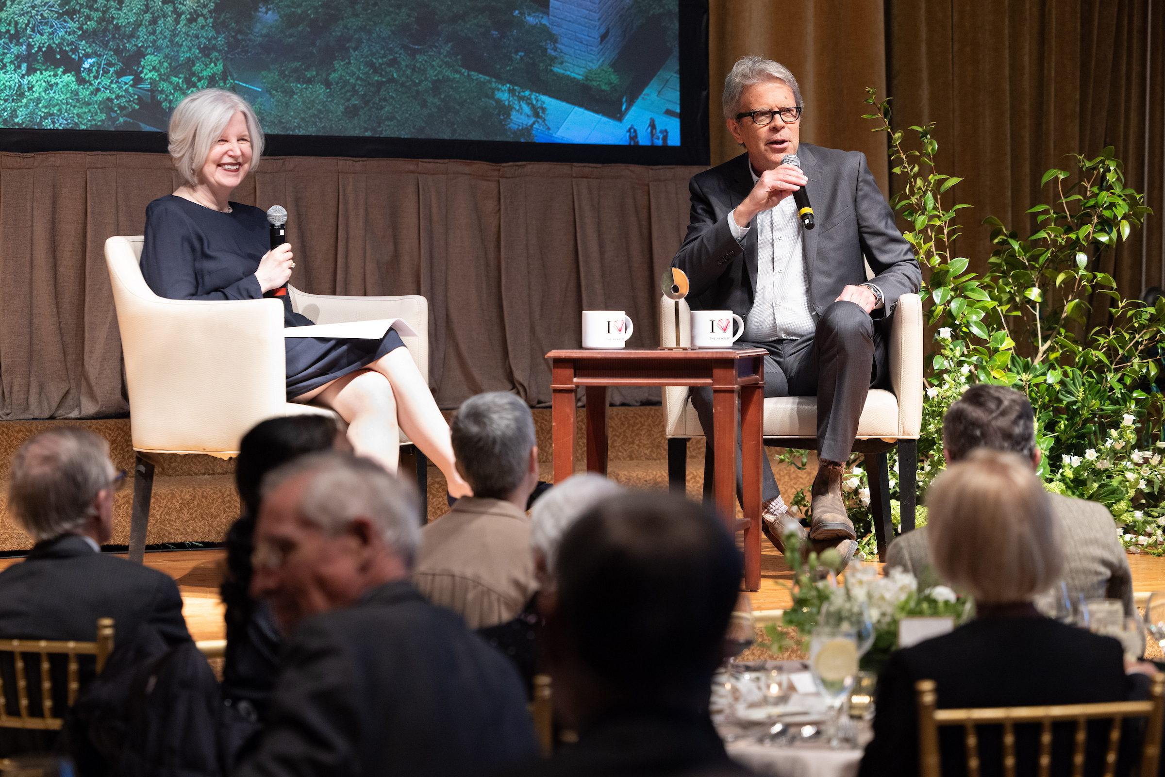President and Librarian Astrida Orle Tantillo and Jonathan Franzen