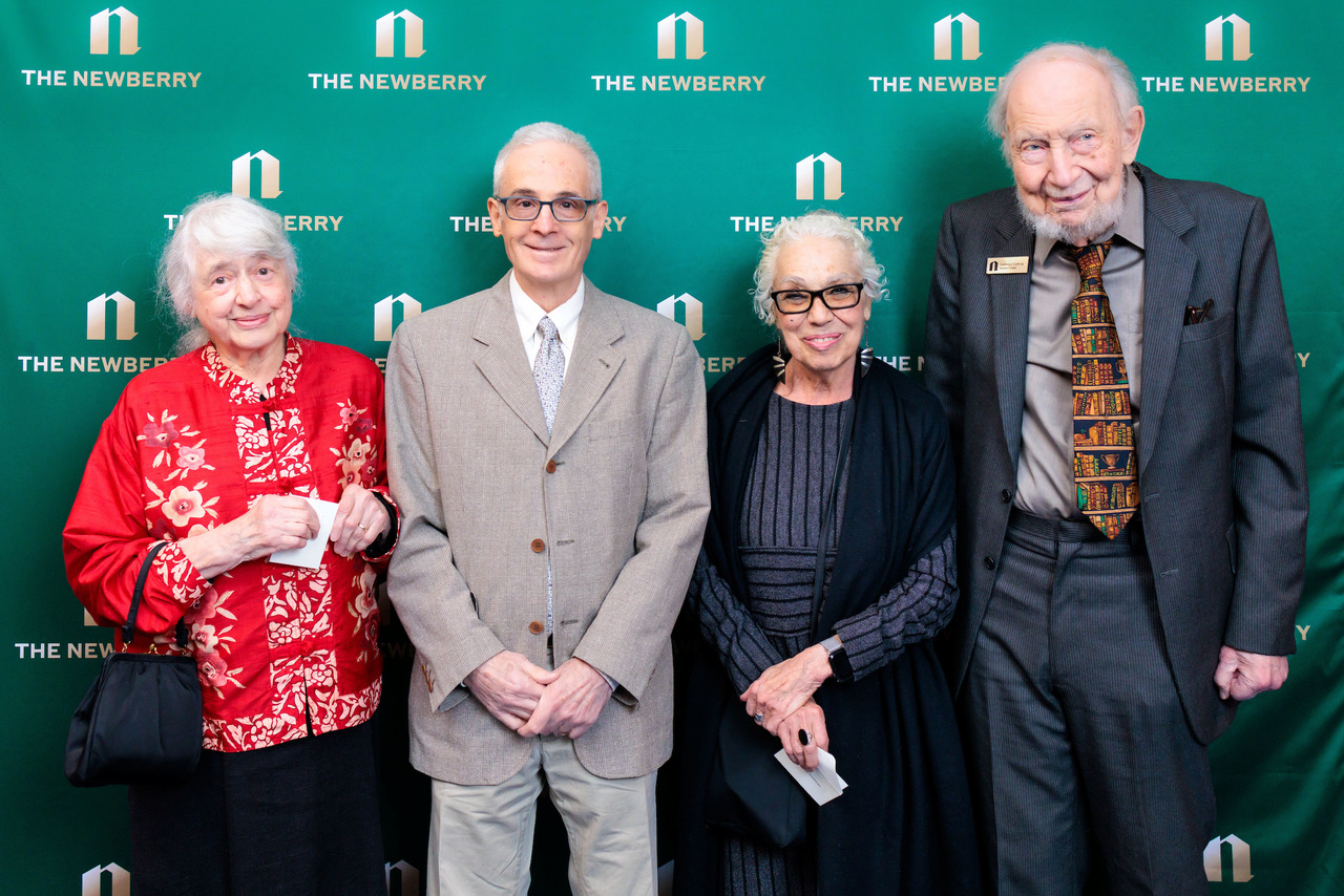 Barbara Myers, David Ratner, Sharon Goodman, and Newberry Trustee Lawrence Lipking