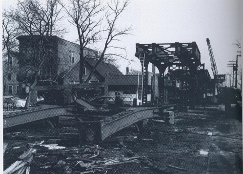 The Humboldt Park Branch being demolished circa 1954