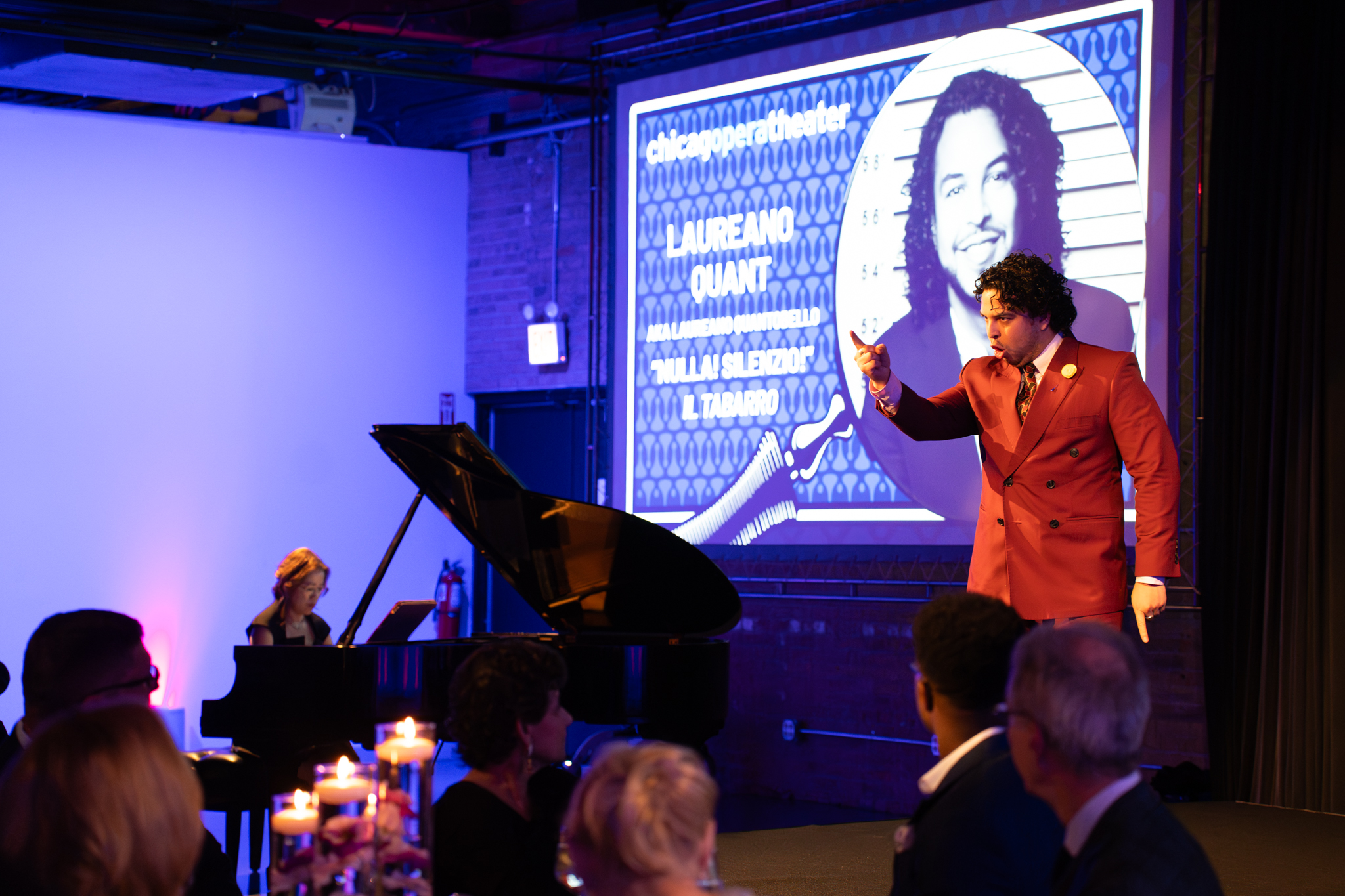 Baritone Laureano Quant performing at Murder at the Opera
