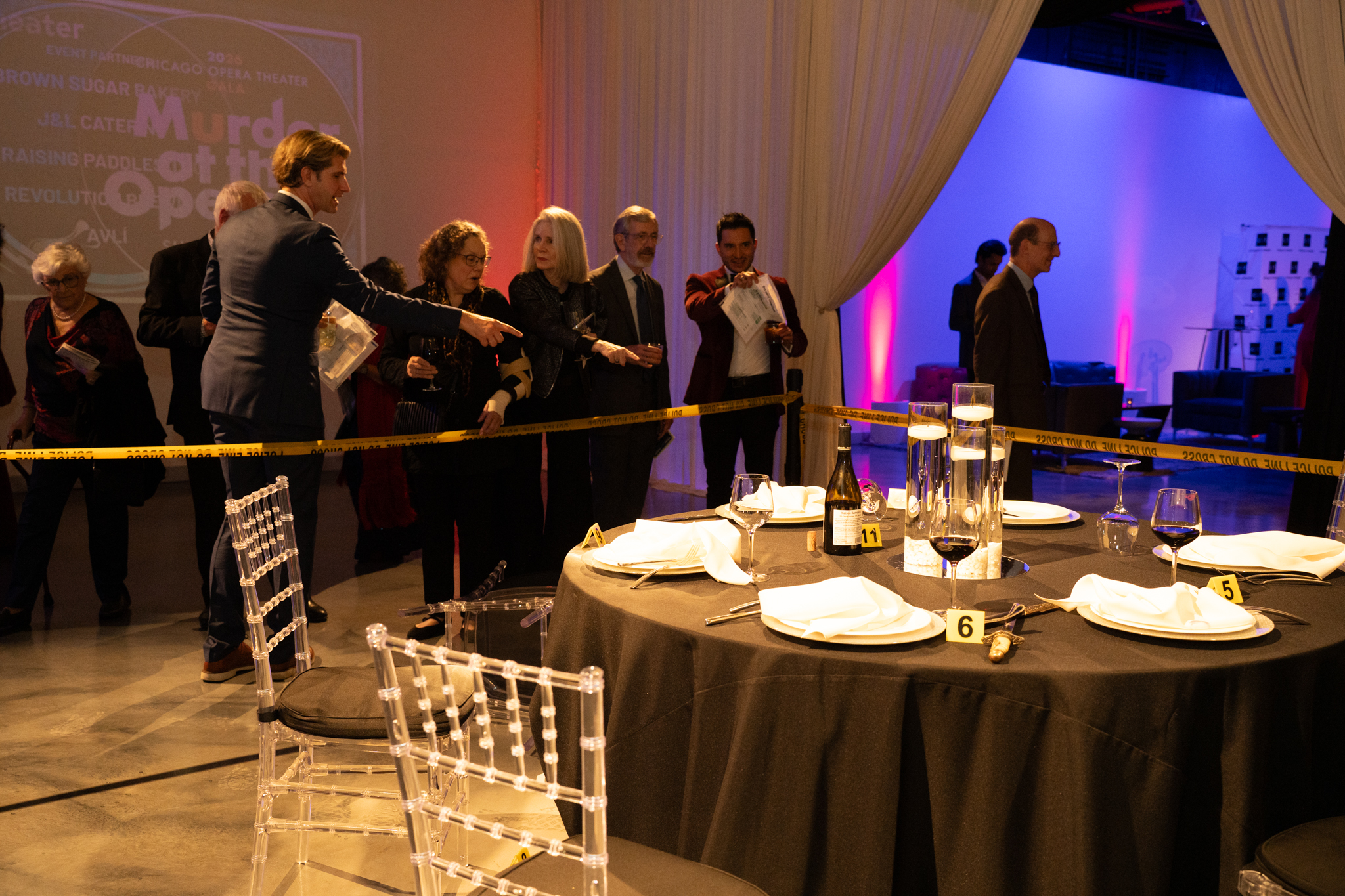 Guests Inspecting the Crime Scene