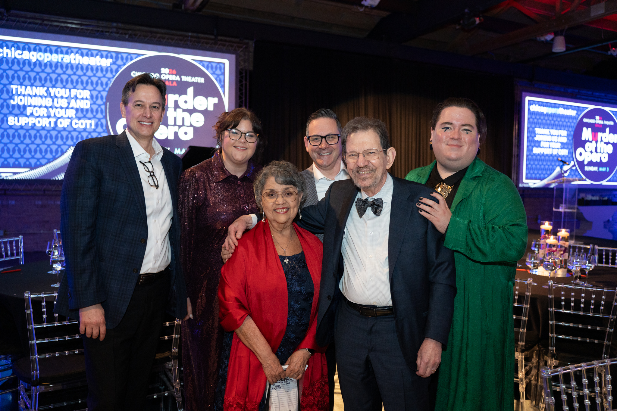 Gala Co-Chairs Queta Rodriguez Bauer and Ron Baer with Kevin Kotcher, Quinn Middleman, COT General Director Lawrence Edelson and Jordan Loyd