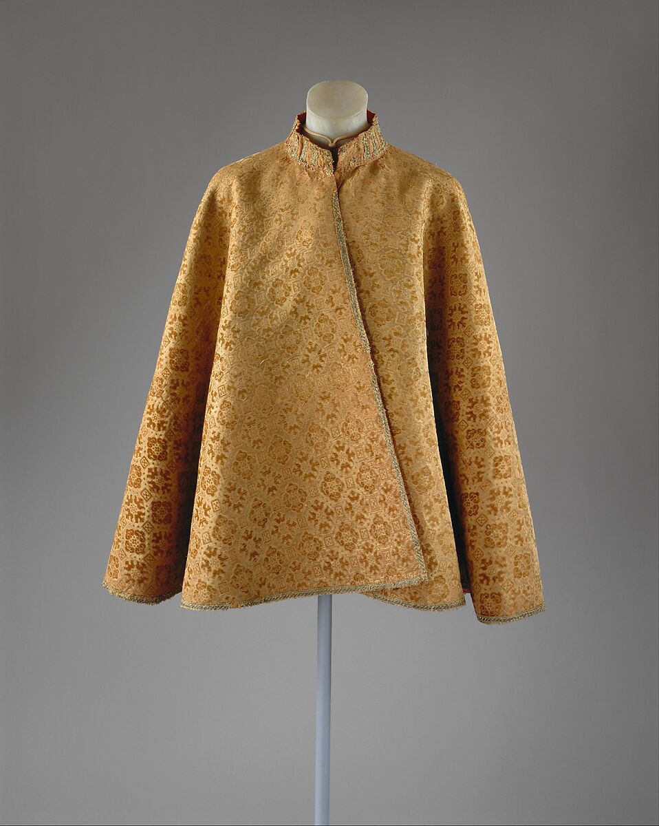 French cape, 16th century, silk and gilt thread
