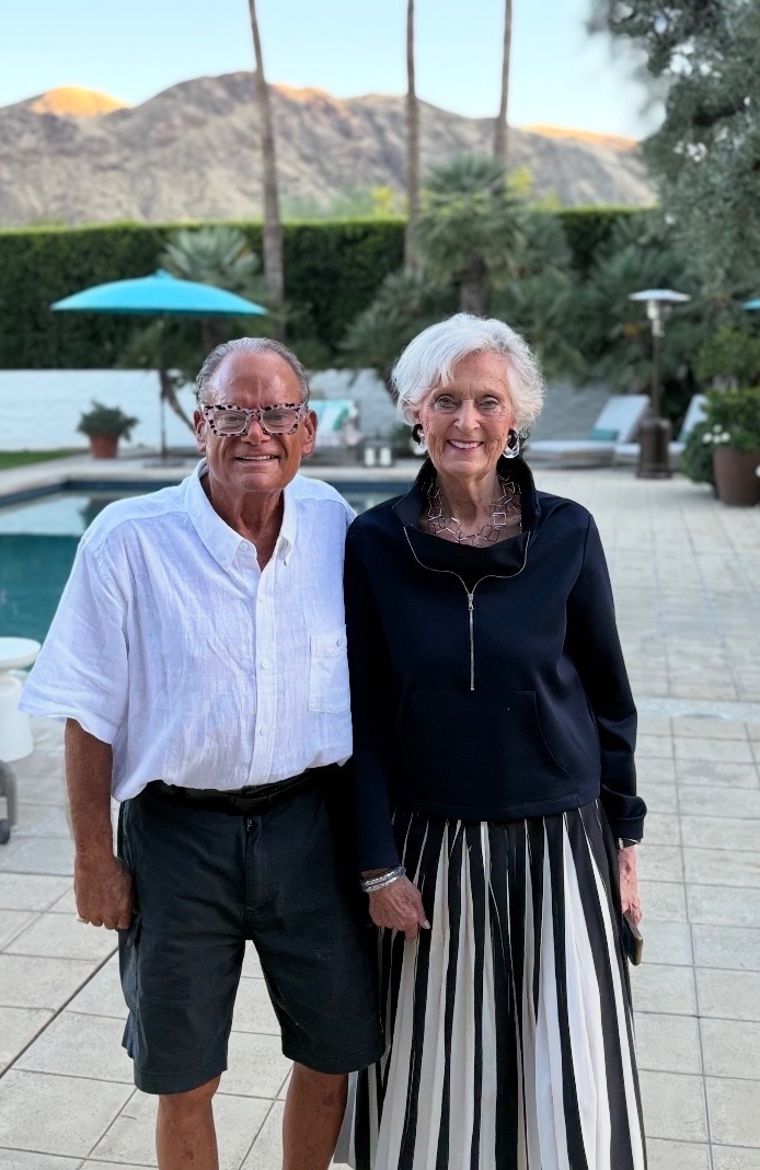 Colin Fisher and Biba Roesch poolside