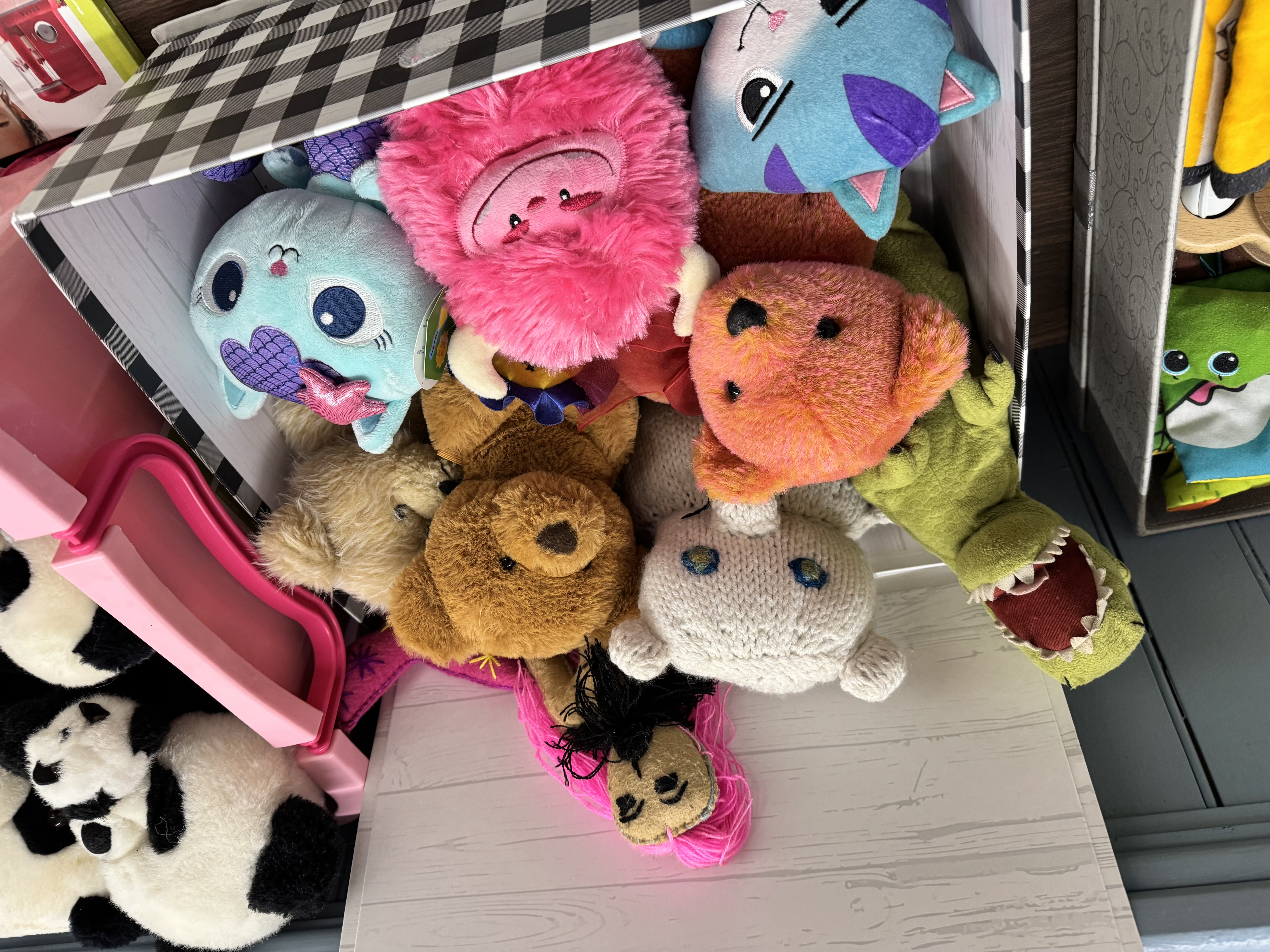 Stuffed animals at St. Chrysostom&rsquo;s Closet