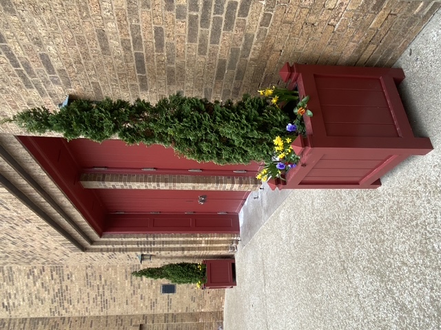 Todd designed custom planters in the Arts & Crafts style