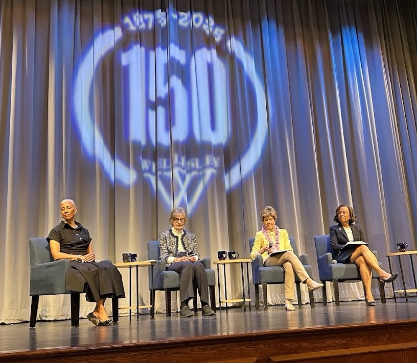 Honoring Wellesley's 150th anniversary, a panel of four college presidents spoke about the challenges facing higher education today.