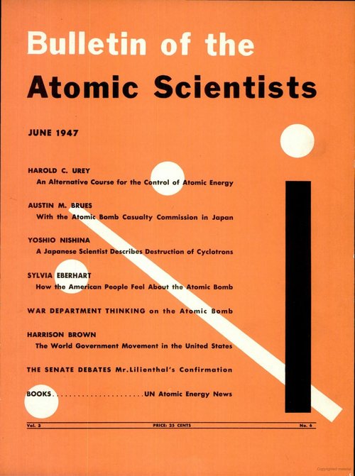 Cover of Bulletin of Atomic Scientists,June, 1947