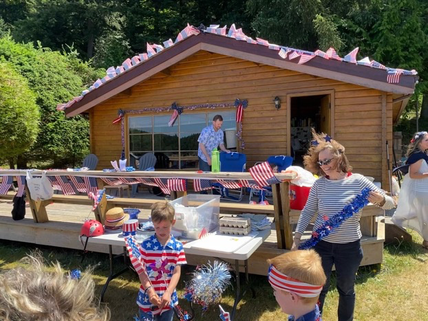 The Burkhart Cabin: parade decoration headquarters