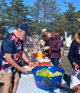 The Fourth of July community dinner at the marina cabana