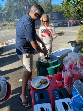 The Fourth of July community dinner at the marina cabana