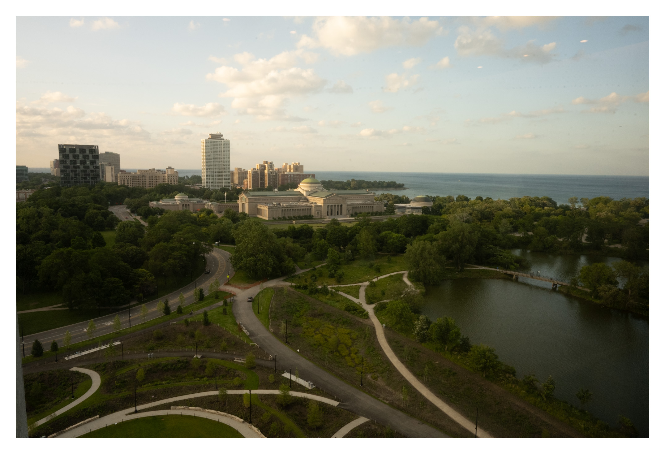 View from a window in the Sky Room Vista at the Obama Presidential Center. Photo