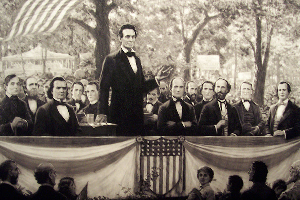 Audience at a Lincoln-Douglas debate
