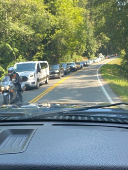 Line waiting to enter Hoh River center