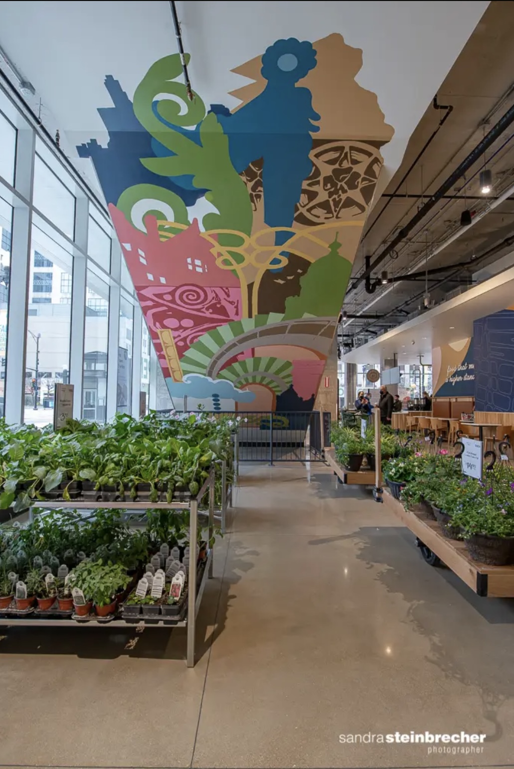 Dorian Sylvain, Kari Blak Detail of Chicago and State Whole Foods mural Photo: Sandra Steinbrecher